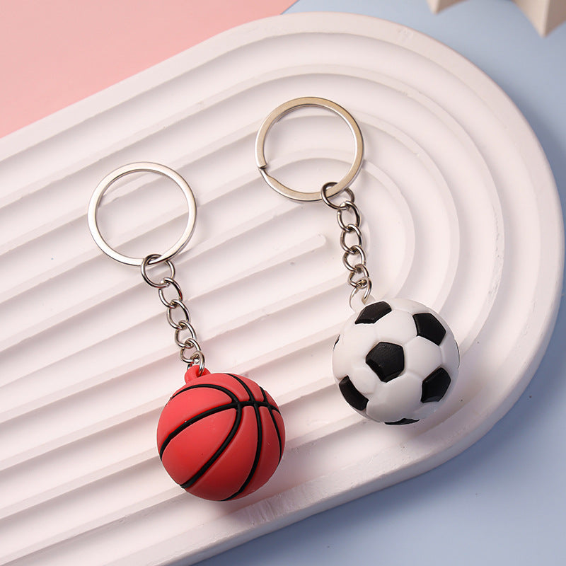 Wholesale simulation Football basketball small pendant doll keychain
